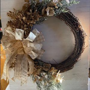 Gold/ cream grapevine wreath